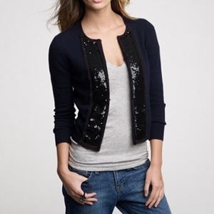 J. Crew Sequin Tuxedo Cardigan